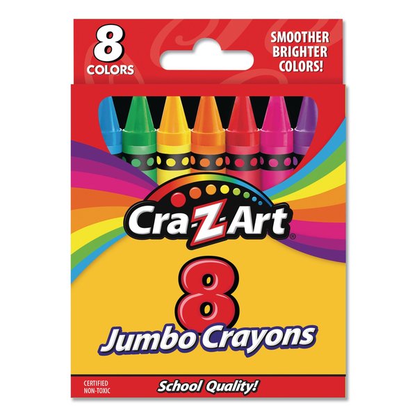 Cra-Z-Art Jumbo Crayons, 8 Assorted Colors, PK8 10203WM48